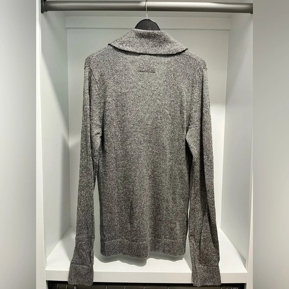 Abercrombie & Fitch Womens Cardigan M Gray/white Knit Button Up Pockets medium - Picture 9 of 10